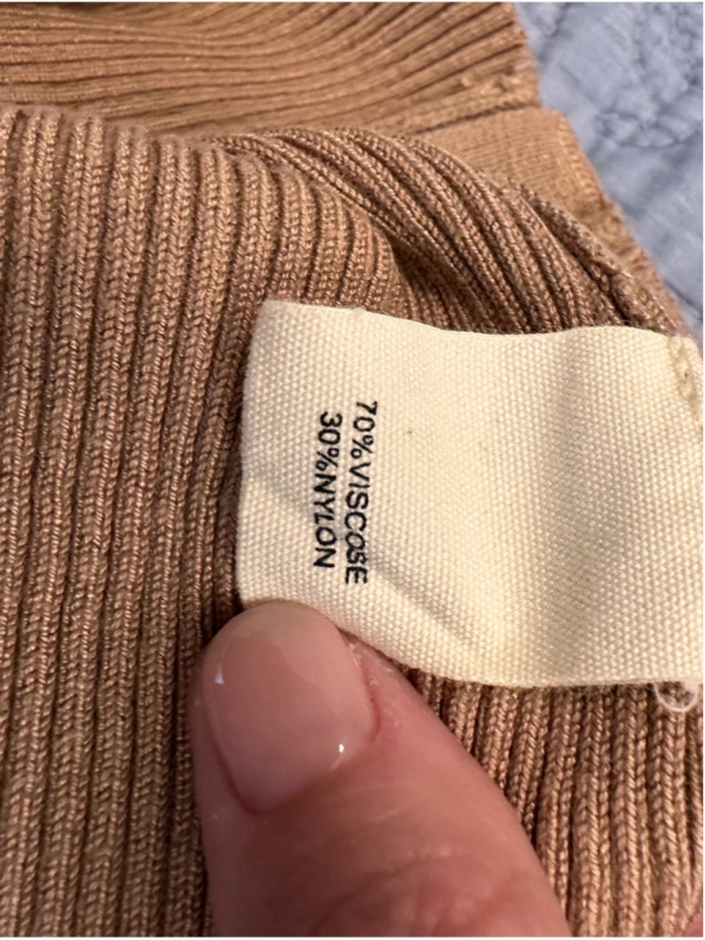 Marled Ribbed Button-Front Tank Top - Camel Brown - Picture 6 of 8